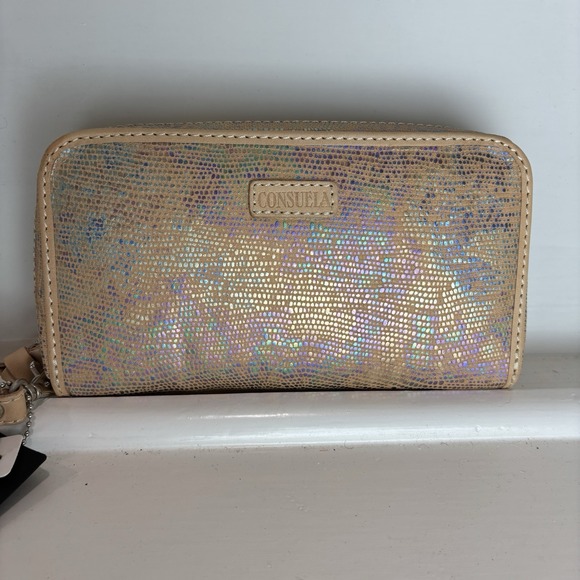 Consuela Wristlet Wallet Gloria Wrist Wallet Purse Rainbow Scales Faux Leather - Picture 5 of 15